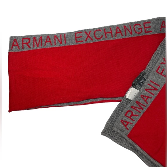 Armani Exchange Scarf Red and Grey - Picture 2 of 5